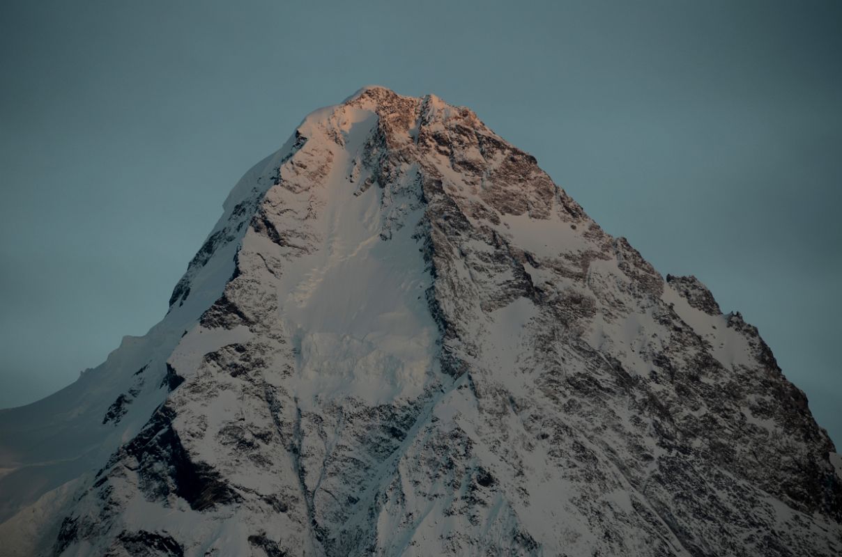 23 Final Rays Of Sunset Creep Up K2 North Face Close Up From K2 North Face Intermediate Base Camp